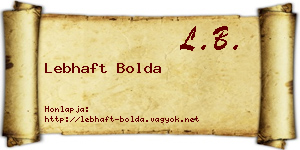 Lebhaft Bolda névjegykártya